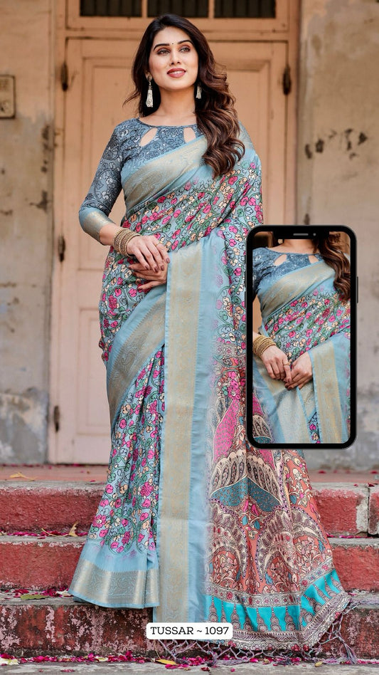 1097 Almaari Tussar Silk Sarees