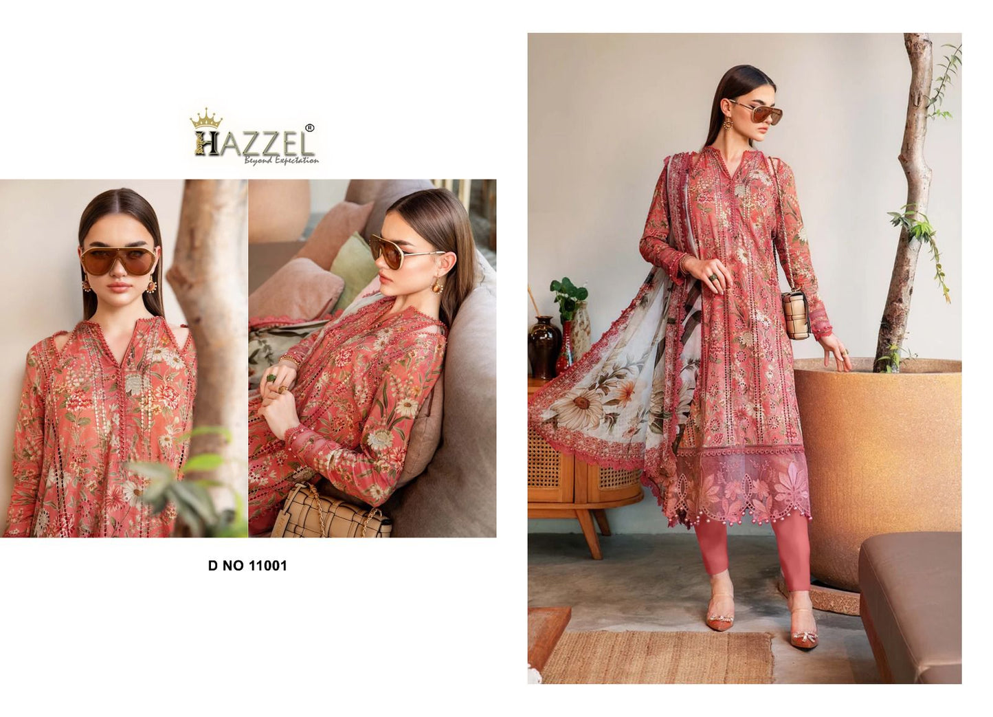 11001 Hazzel Printed Pakistani Patch Suits