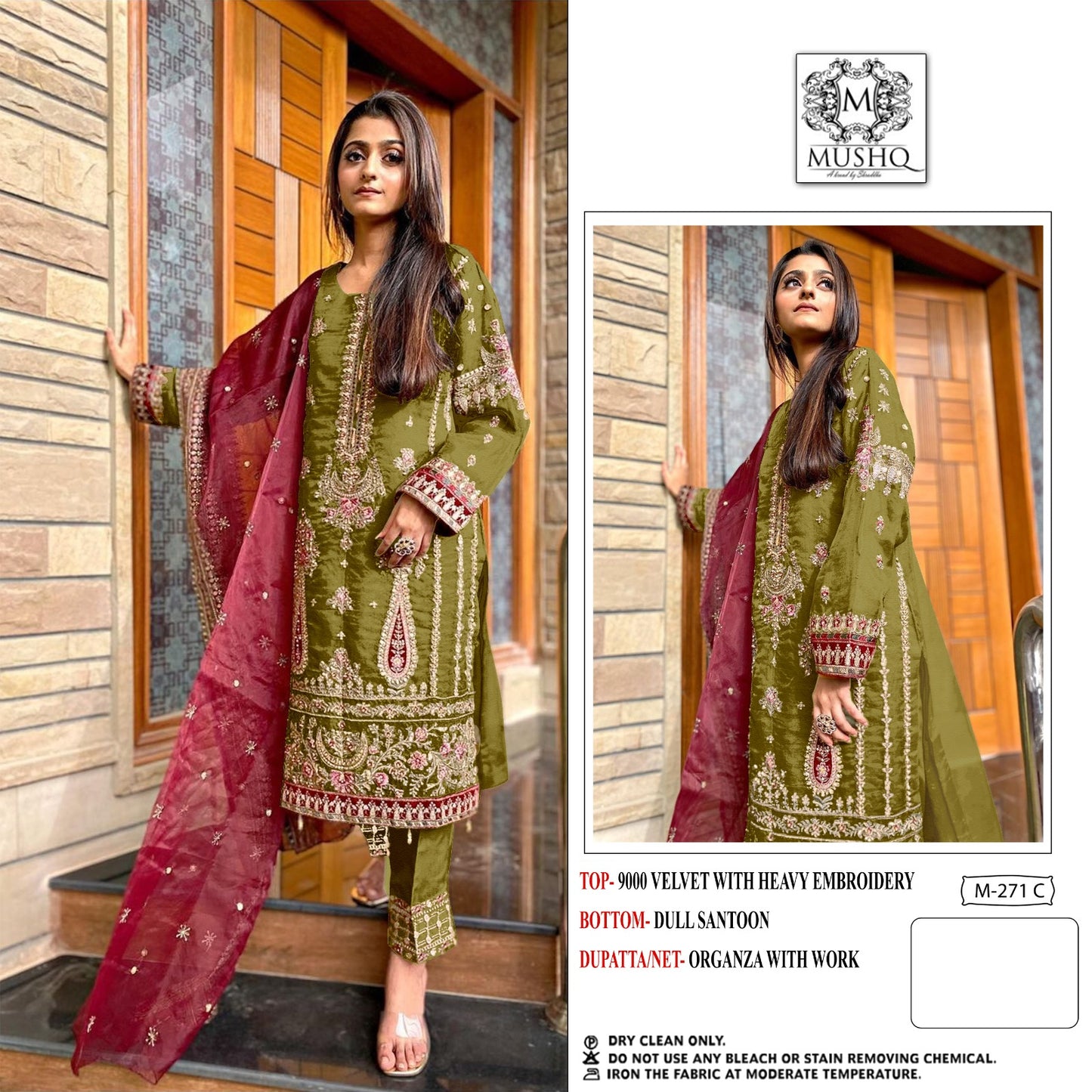 271-C Mushq Pakistani Salwar Suits