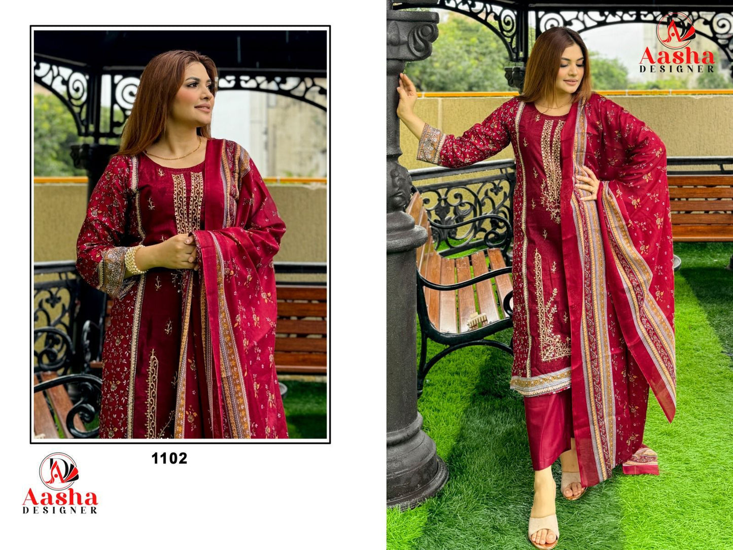 1102 Aasha Designer Printed Pakistani Salwar Suits