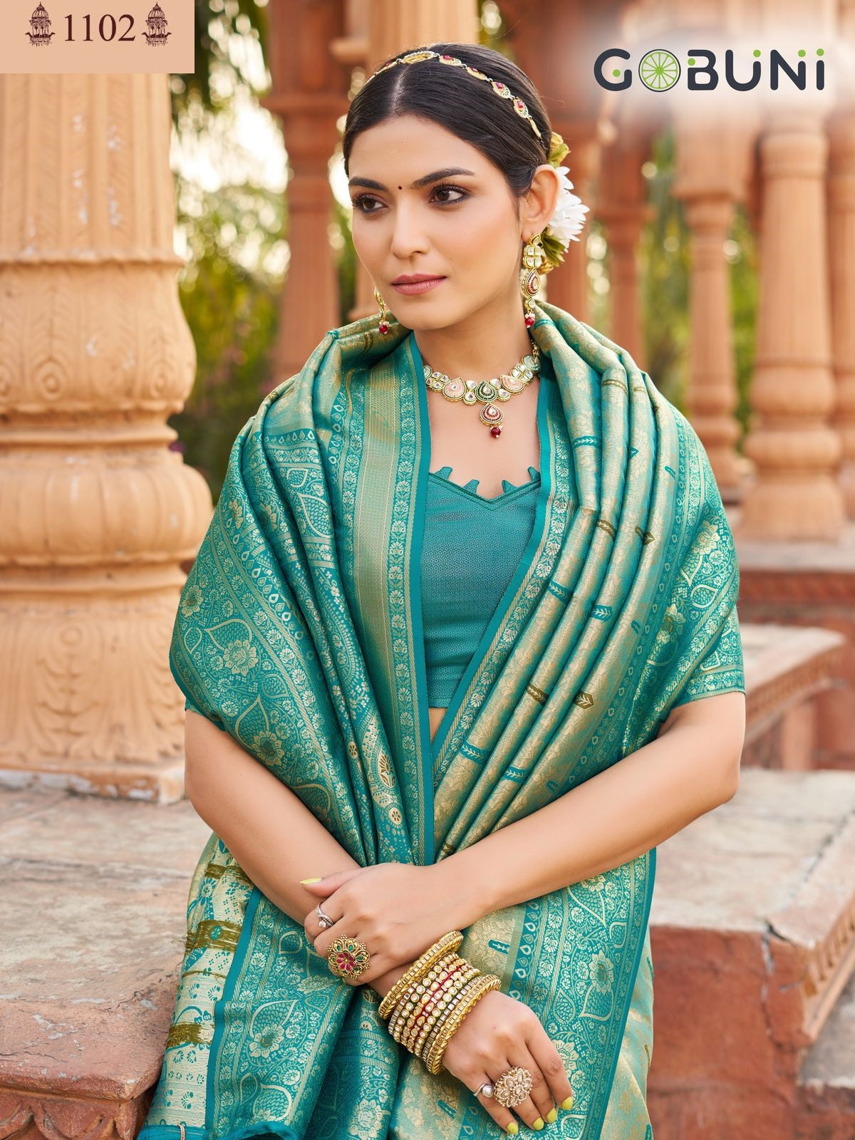 1102 Shubharambh Gobuni Banarasi Silk Sarees
