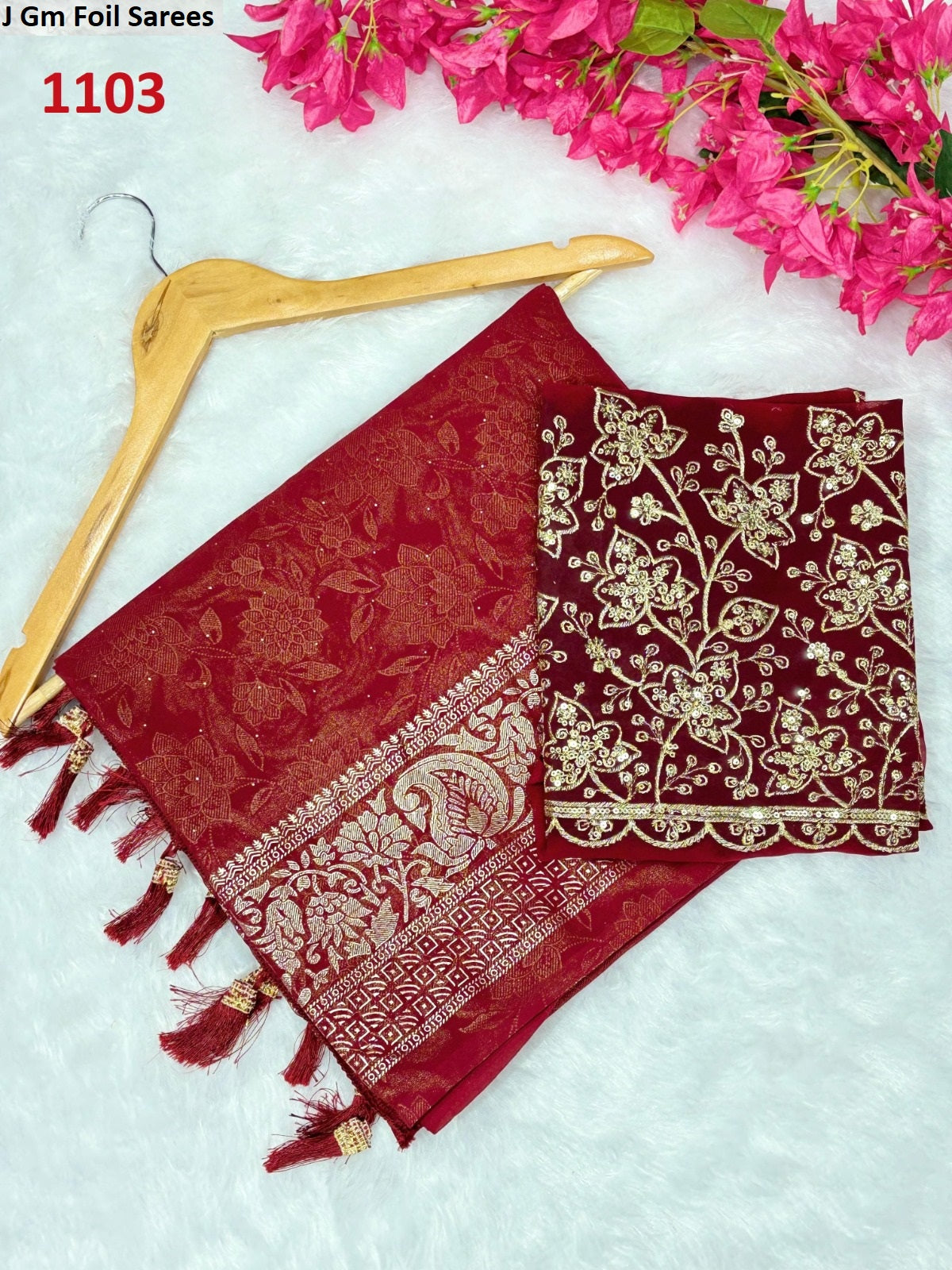 1103 J Gm Foil Sarees