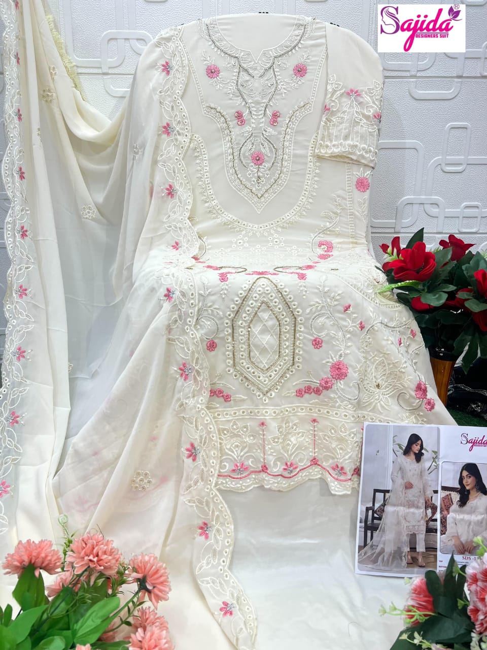 1104 Aneesa Sajida Georgette Pakistani Salwar Suits