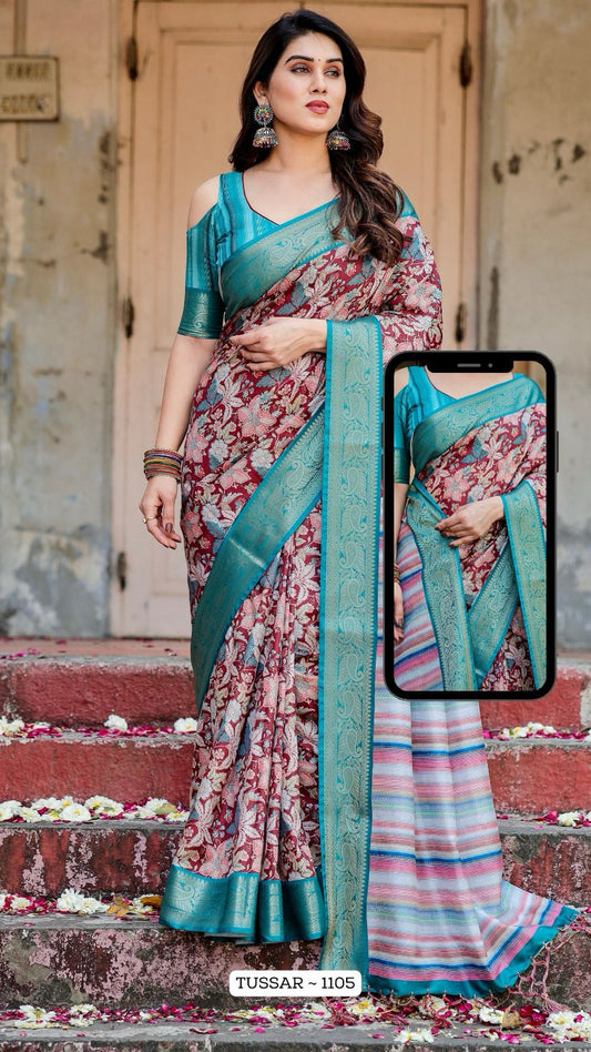 1105 Almaari Tussar Silk Sarees