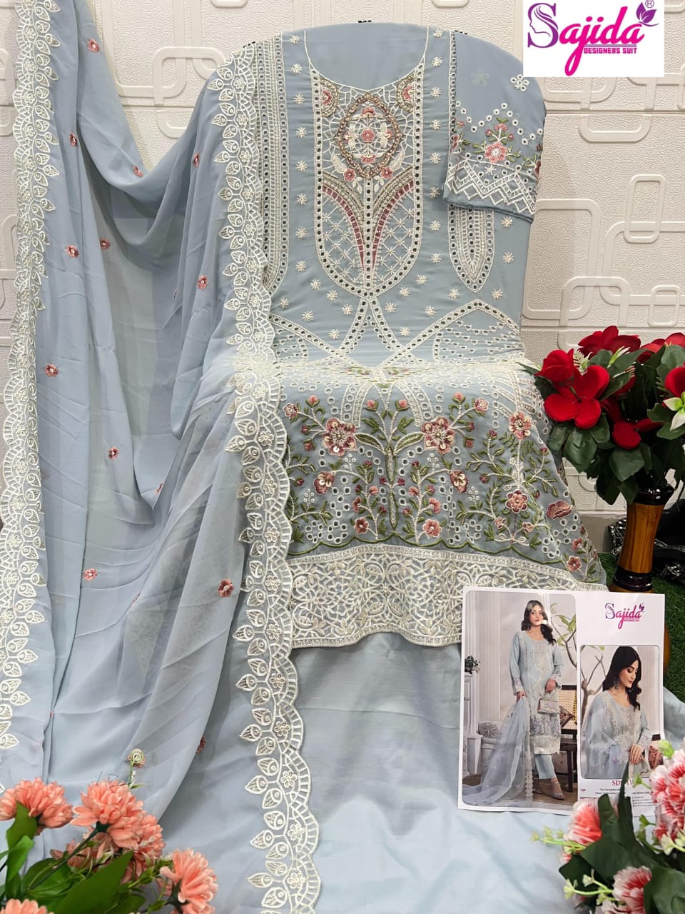 1105 Aneesa Sajida Georgette Pakistani Salwar Suits