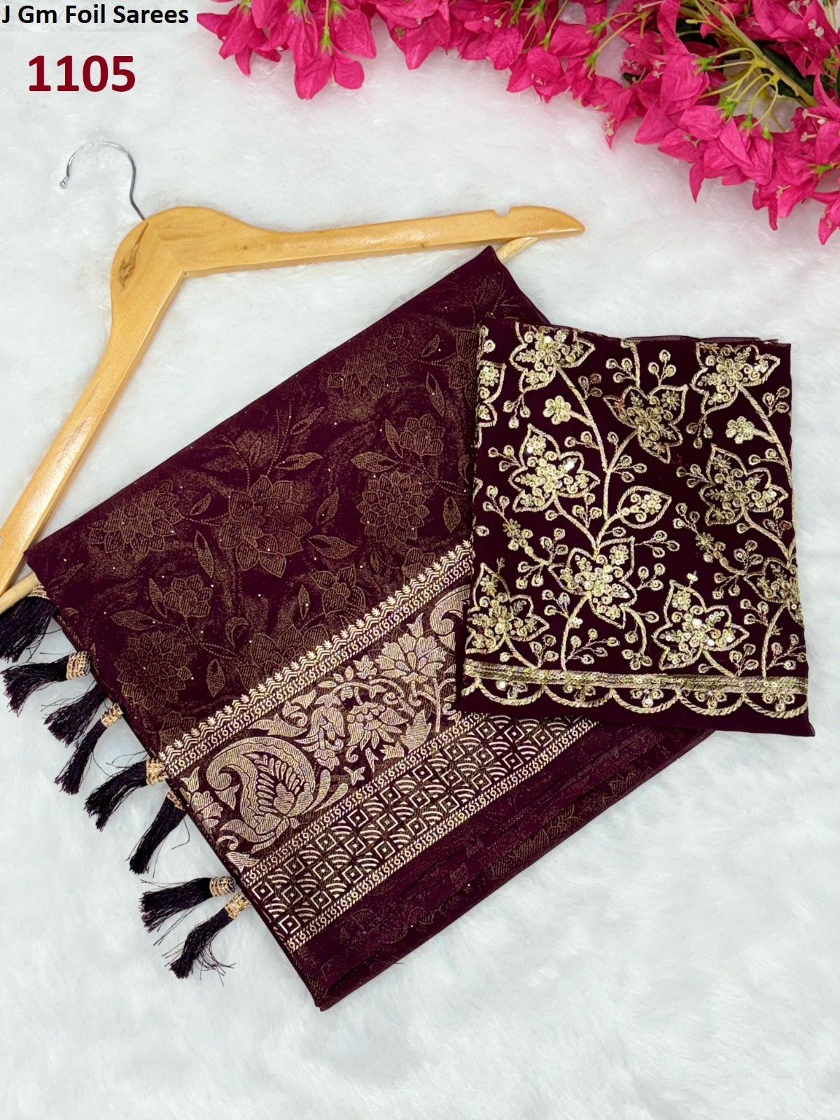 1105 J Gm Foil Sarees