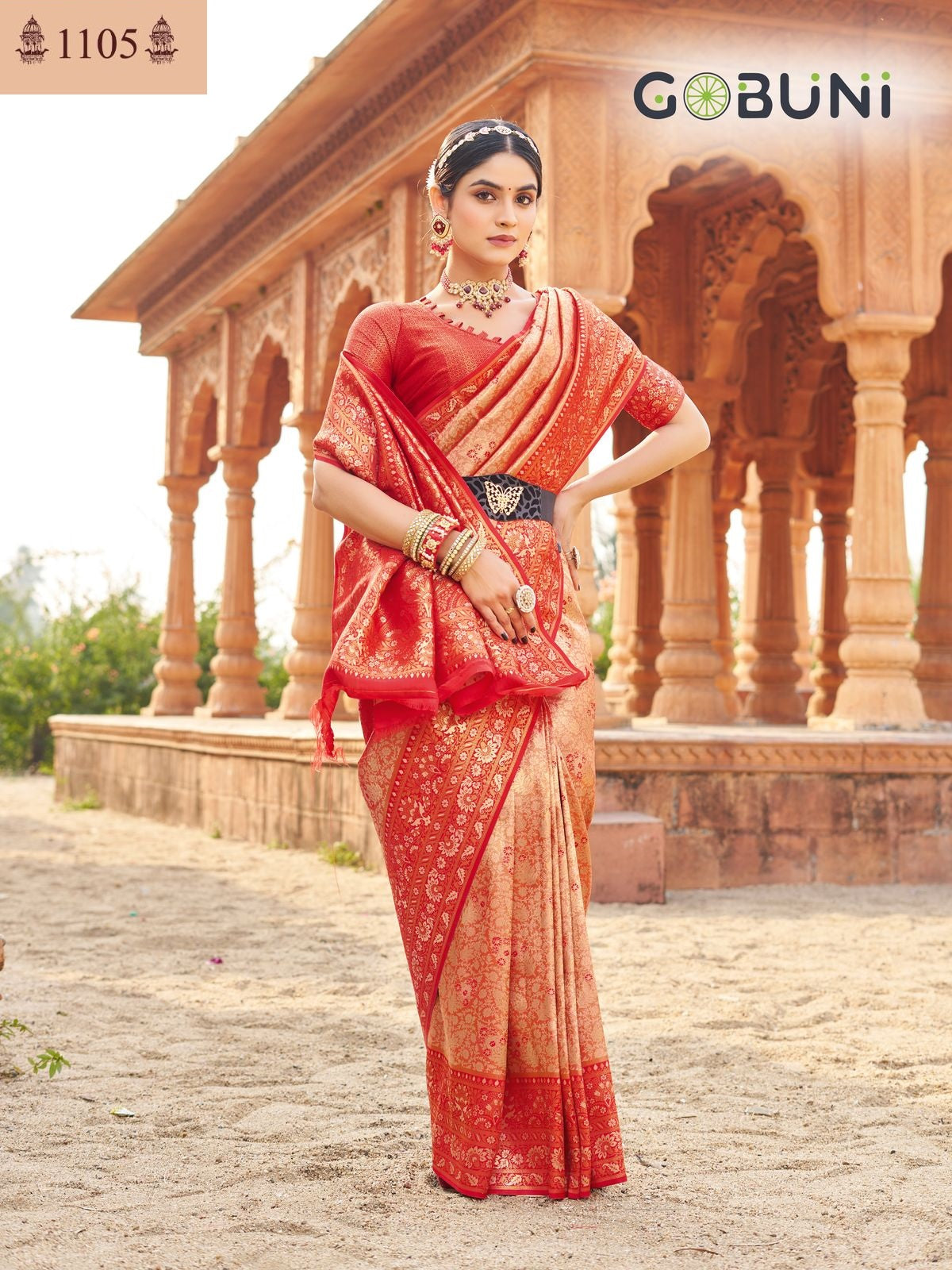 1105 Shubharambh Gobuni Banarasi Silk Sarees