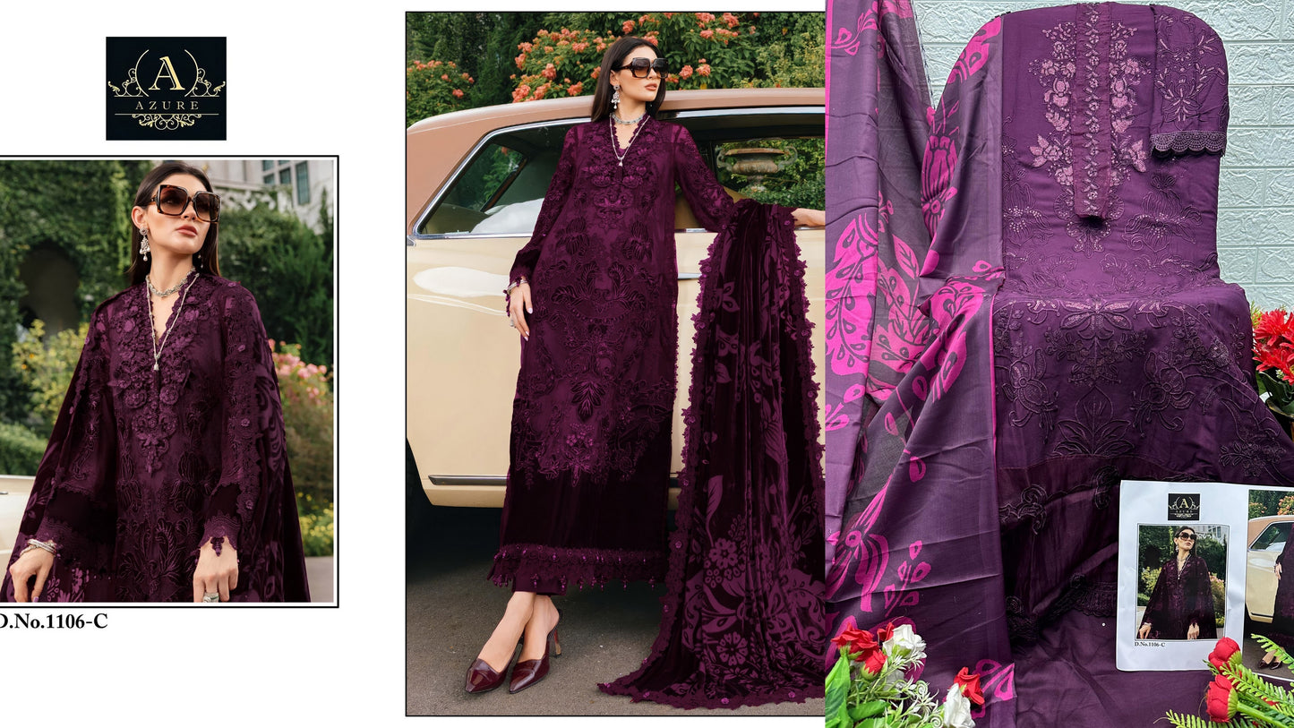 1106-C Azure Rayon Pakistani Salwar Suits