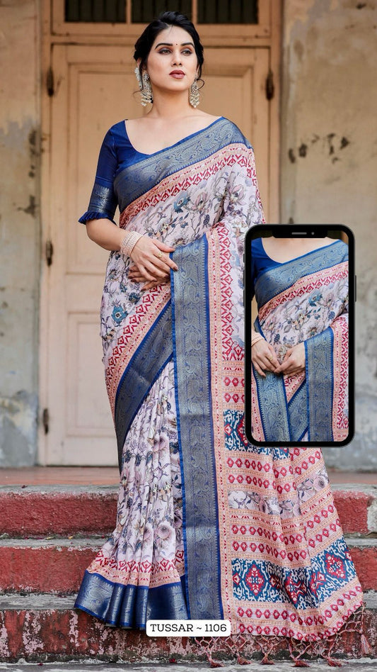 1106 Almaari Tussar Silk Sarees