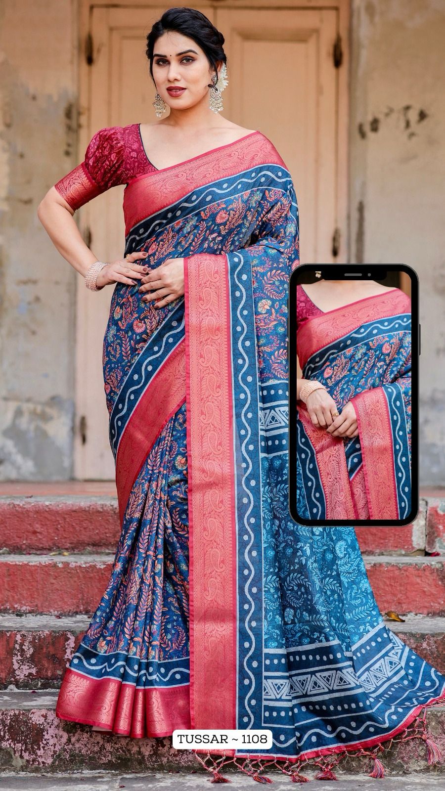 1108 Almaari Tussar Silk Sarees