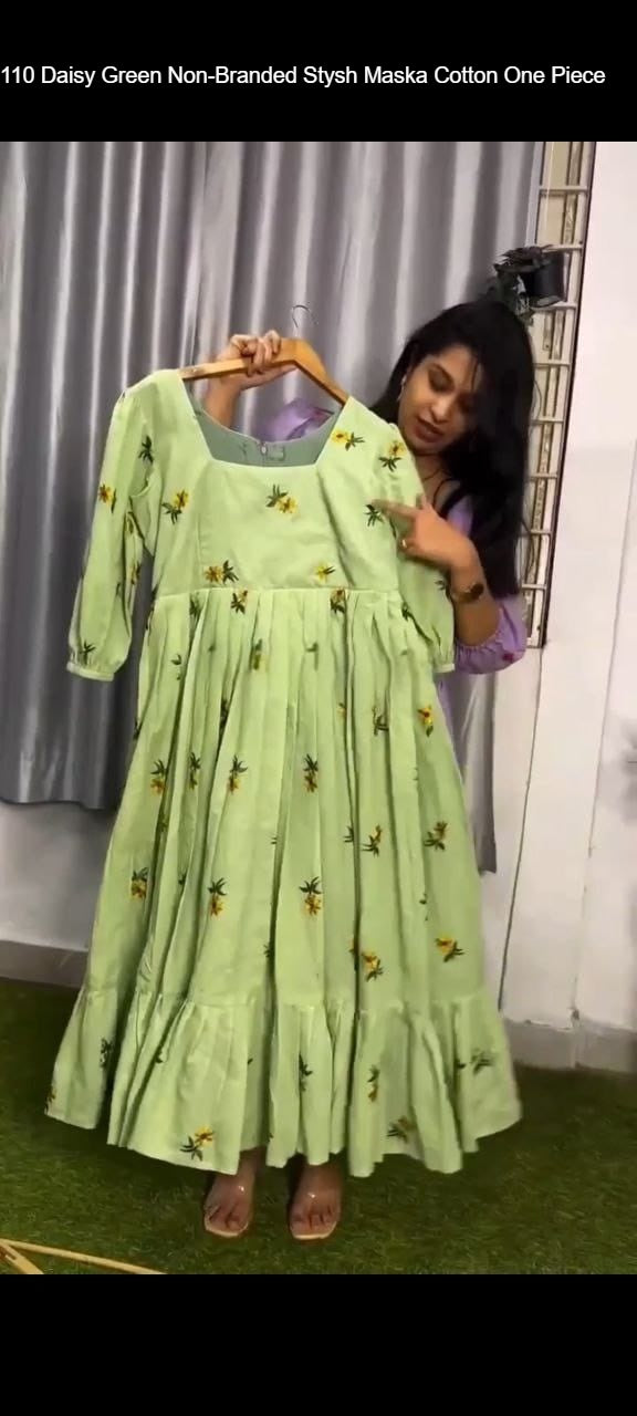 110 Daisy Green Non-Branded Stysh Maska Cotton One Piece