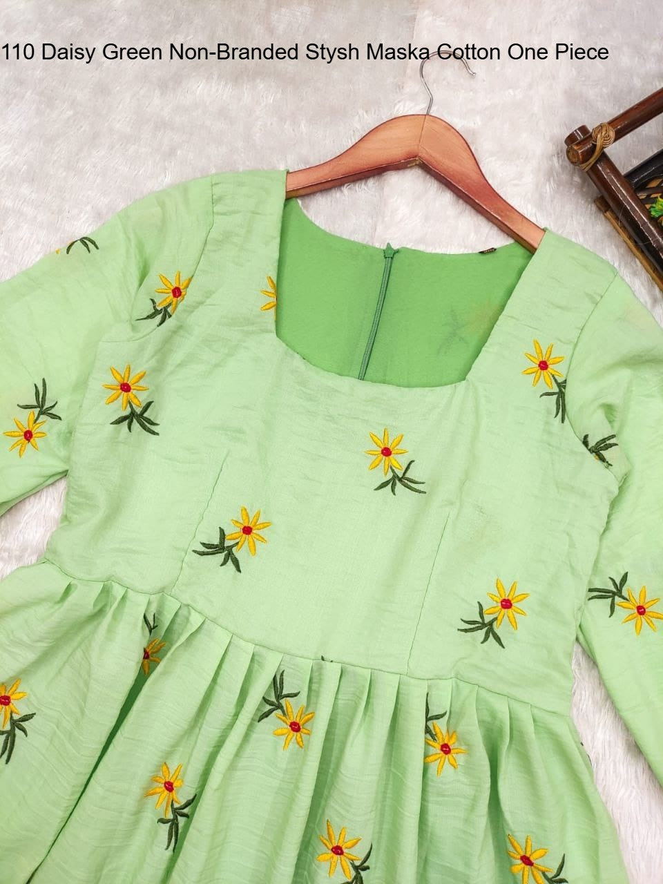 110 Daisy Green Non-Branded Stysh Maska Cotton One Piece