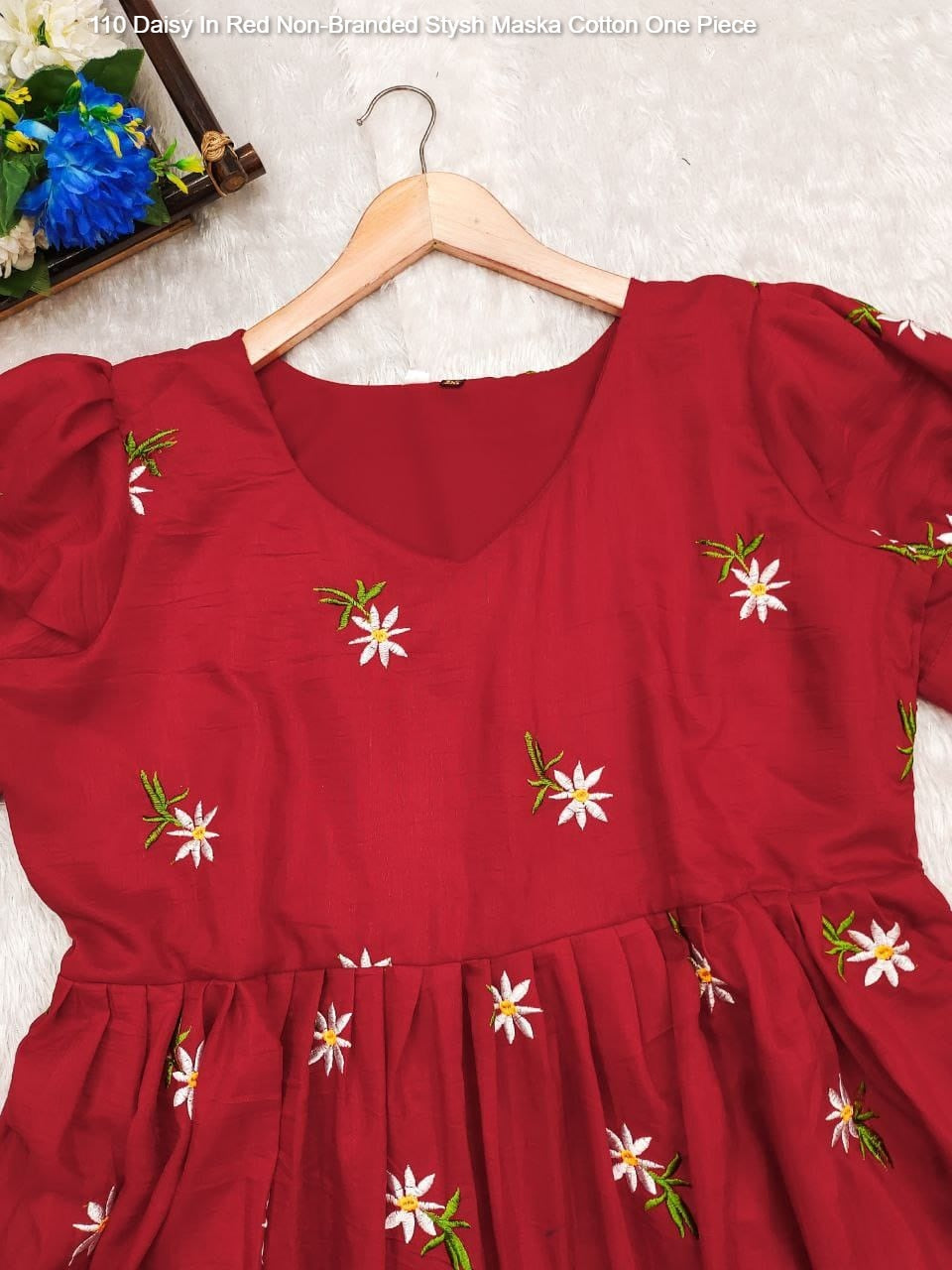 110 Daisy In Red Non-Branded Stysh Maska Cotton One Piece
