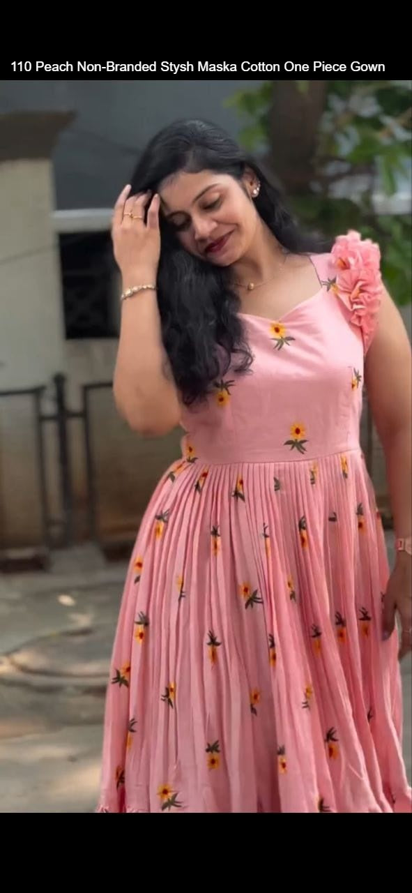 110 Peach Non-Branded Stysh Maska Cotton One Piece Gown