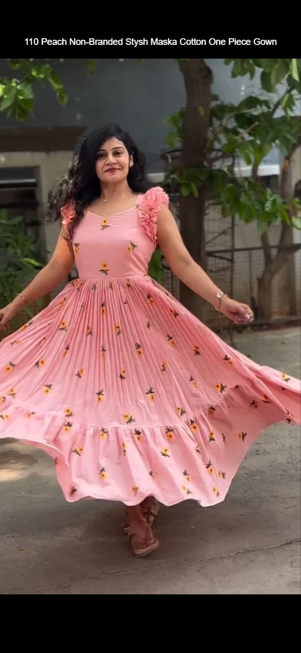 110 Peach Non-Branded Stysh Maska Cotton One Piece Gown