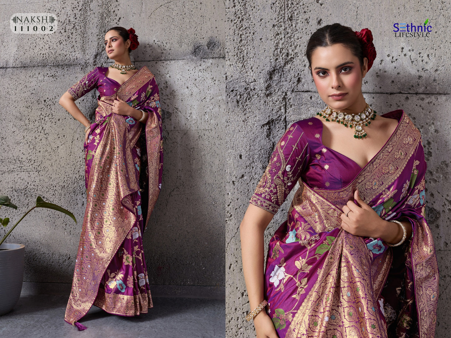 111002 Nakshi Sethnic Banarasi Silk Sarees