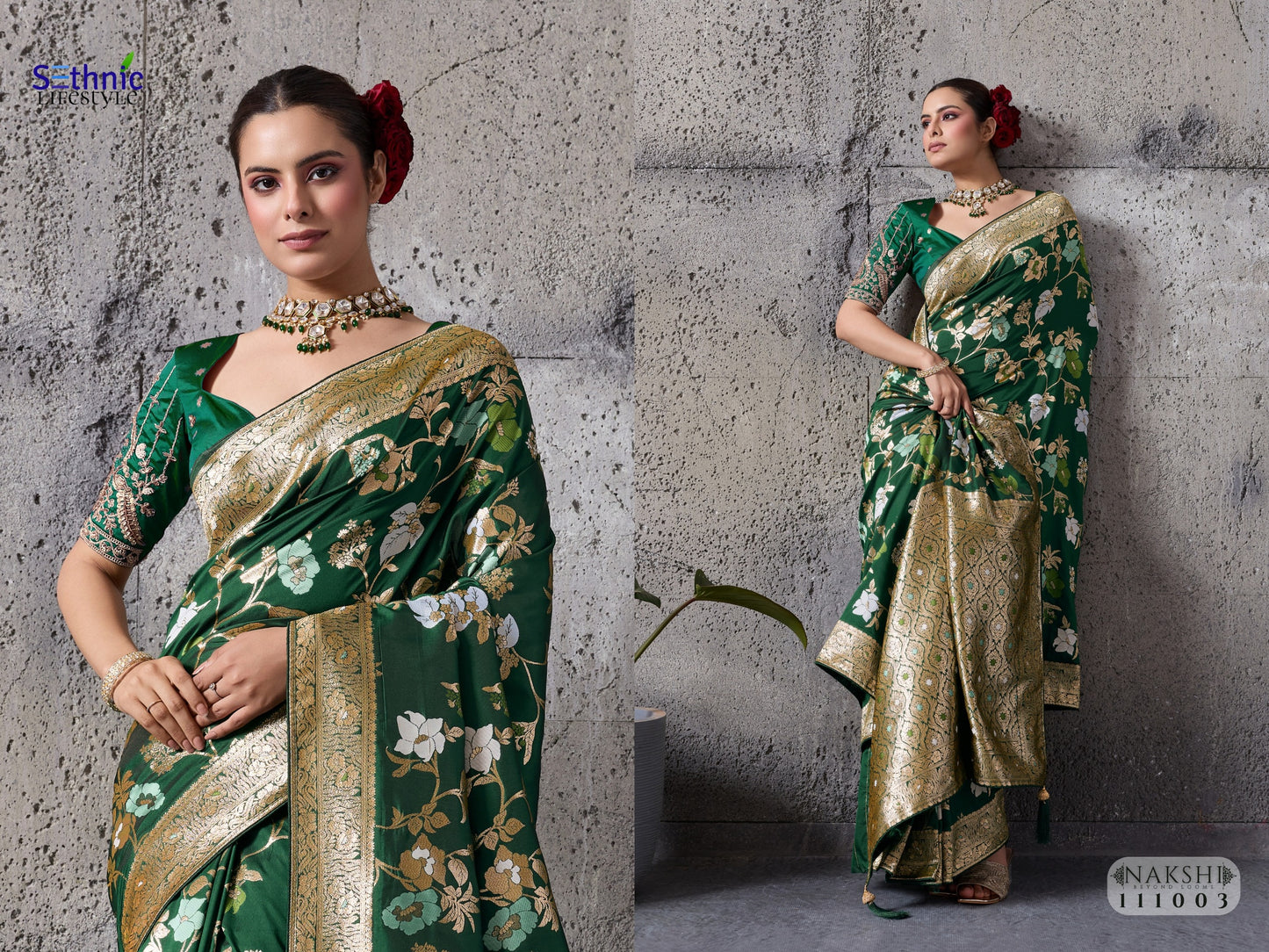 111003 Nakshi Sethnic Banarasi Silk Sarees