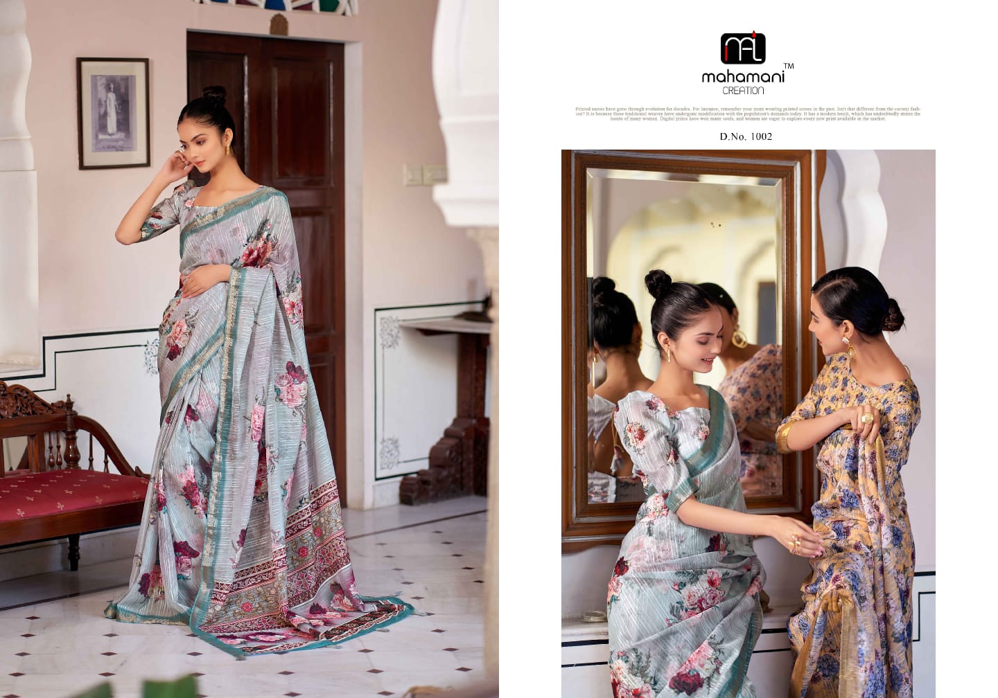 1002 Ruby Mahamani Creation Sarees