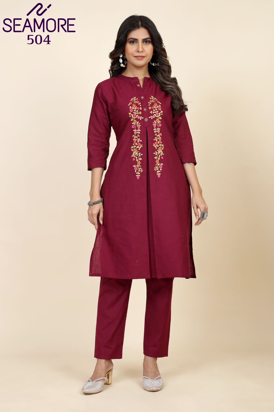 504 Prisha Vol 2 Seamore Kurti Pant Set