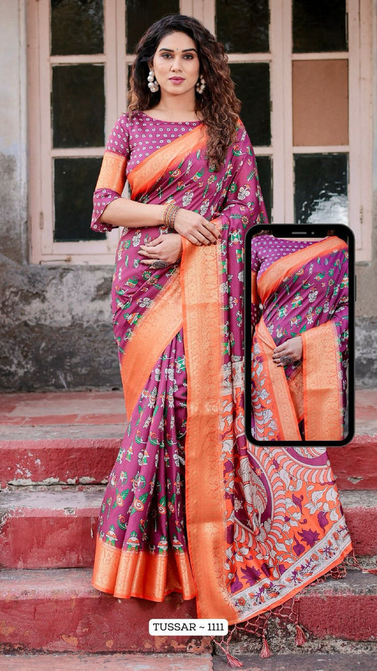 1111 Almaari Tussar Silk Sarees
