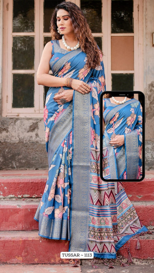 1113 Almaari Tussar Silk Sarees
