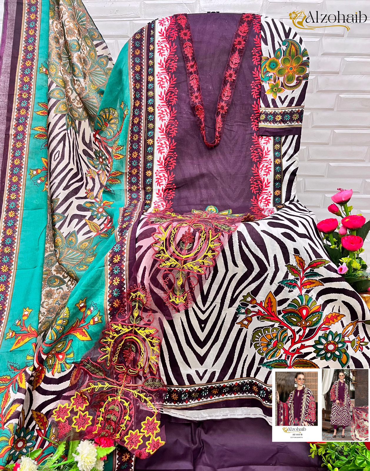 1113 B Al Zohaib Embroidery Pakistani Salwar Suits