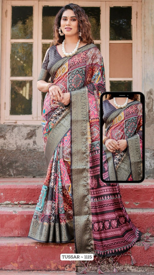 1115 Almaari Tussar Silk Sarees