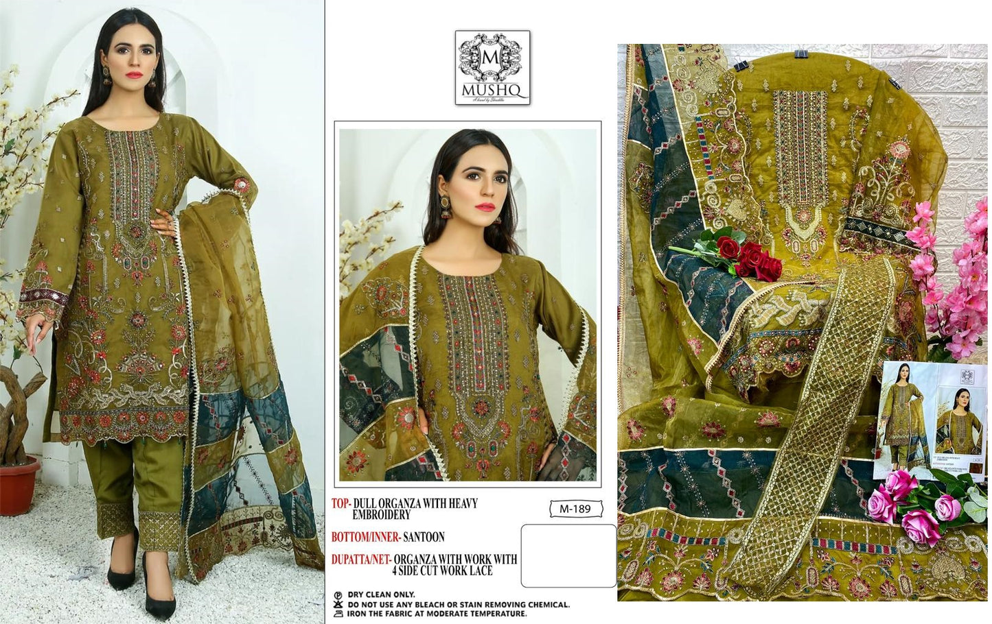 M-189 Mushq Pakistani Salwar Suits