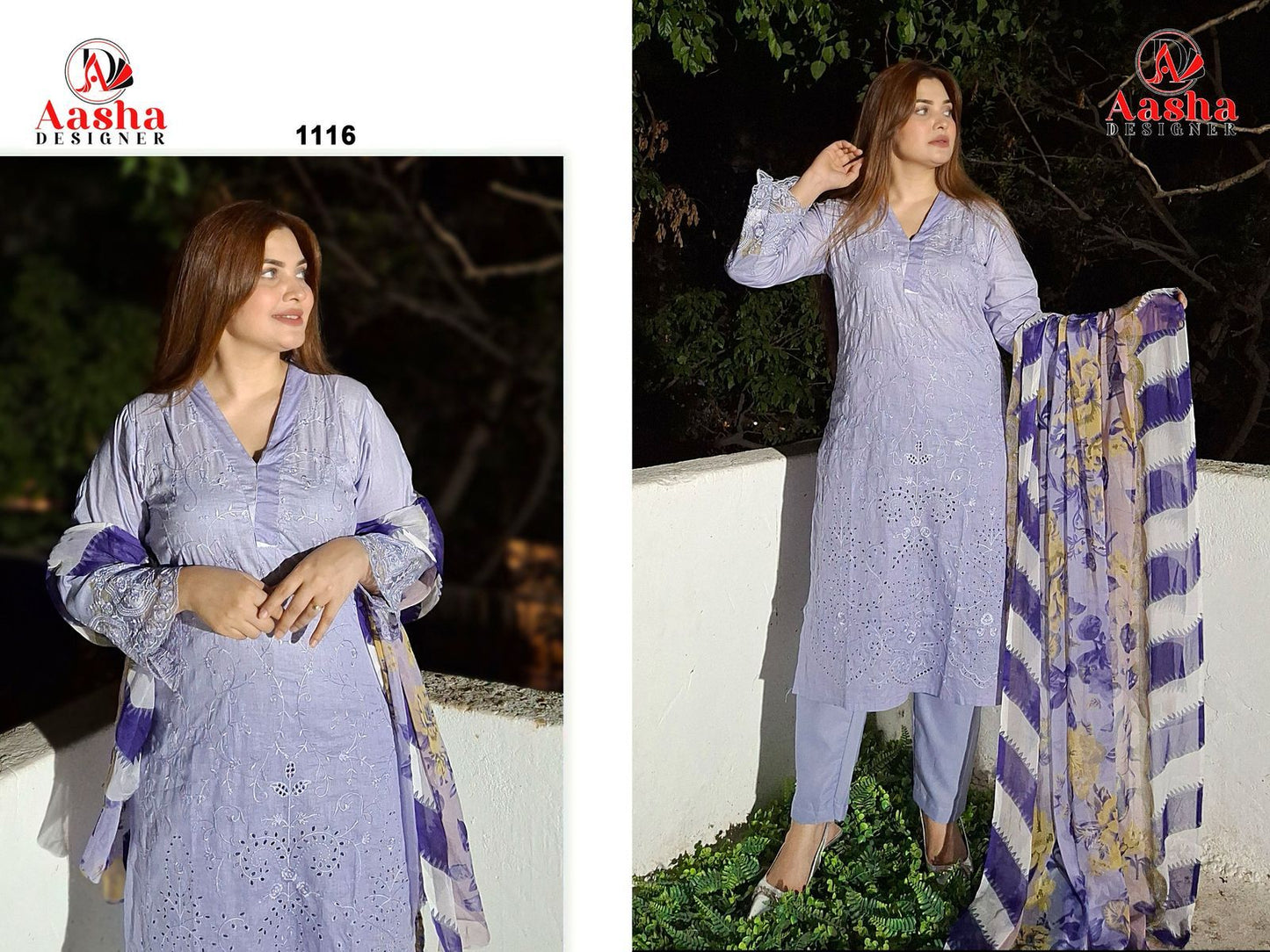 1116 Aasha Designer Embroidery Pakistani Patch Suits