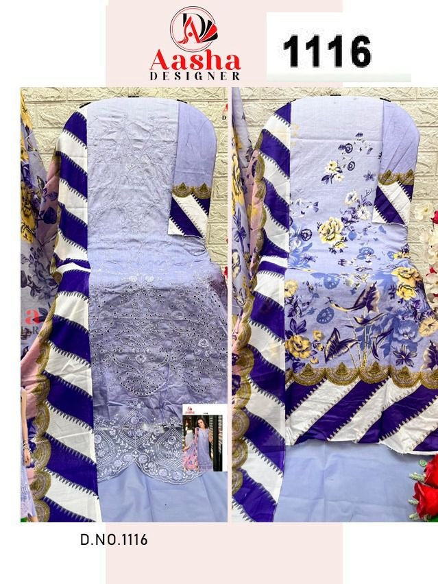 1116 Aasha Designer Embroidery Pakistani Patch Suits