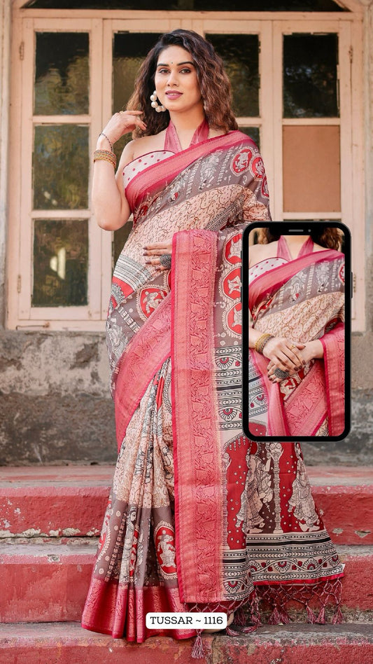 1116 Almaari Tussar Silk Sarees