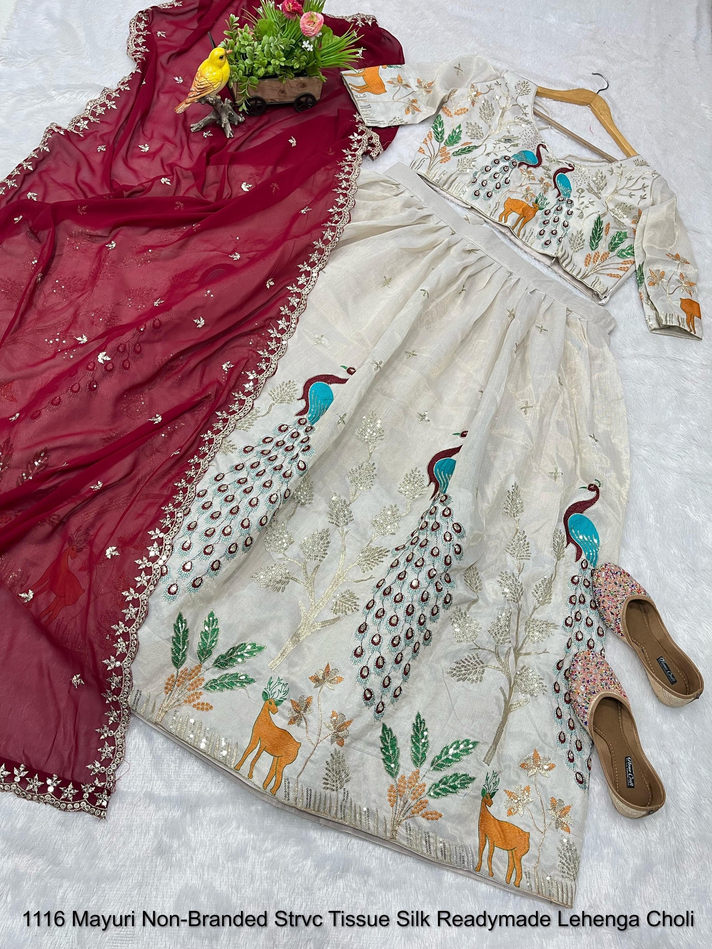 1116 Mayuri Non-Branded Strvc Tissue Silk Readymade Lehenga Choli