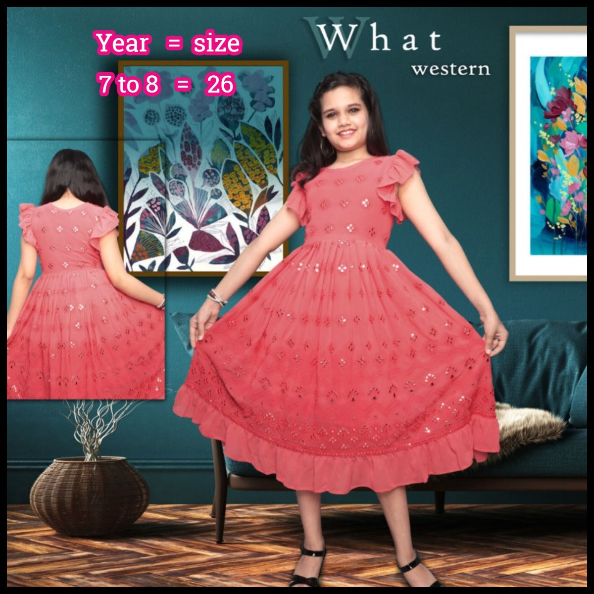 What Red Adm Girls Western Dress