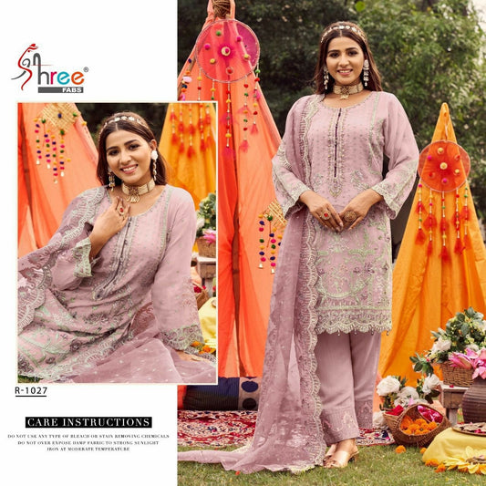 1027Peach Shree Fabs Pakistani Readymade Suits