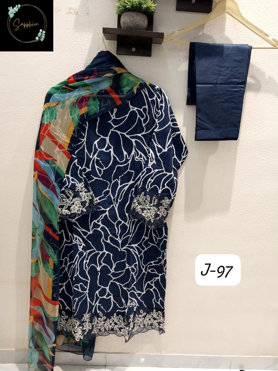 Jazmin Vol 97 Navy Blue Sapphire Pakistani Readymade Suits