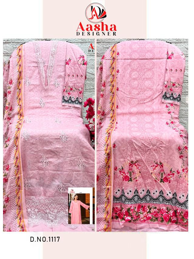 1117 Aasha Designer Printed Pakistani Patch Suits