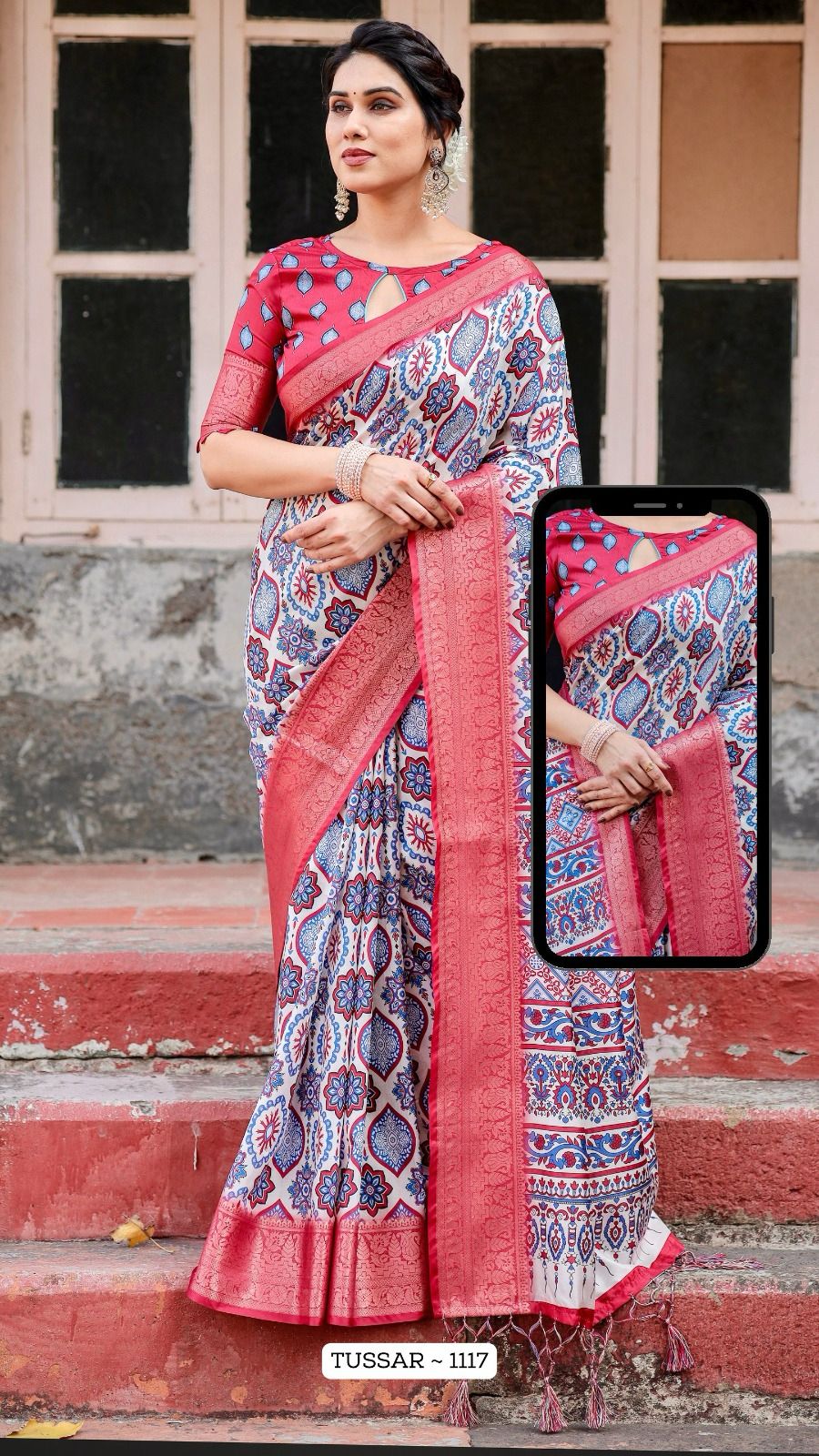 1117 Almaari Tussar Silk Sarees