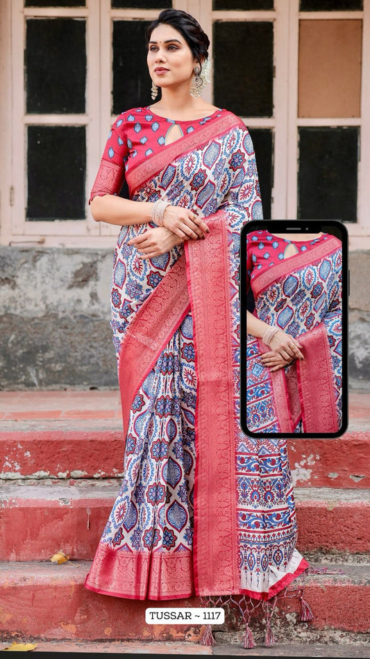 1117 Almaari Tussar Silk Sarees
