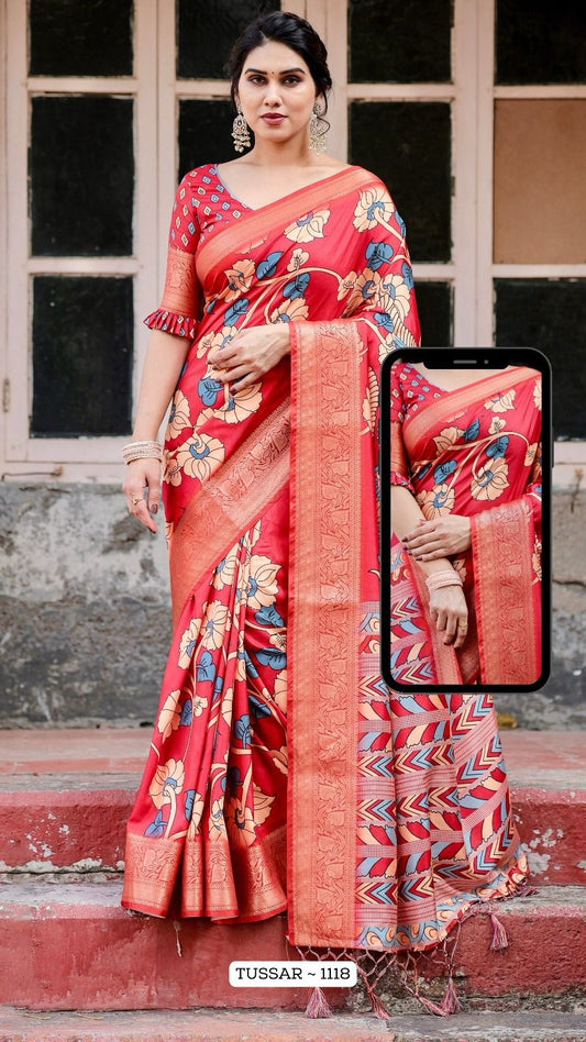 1118 Almaari Tussar Silk Sarees