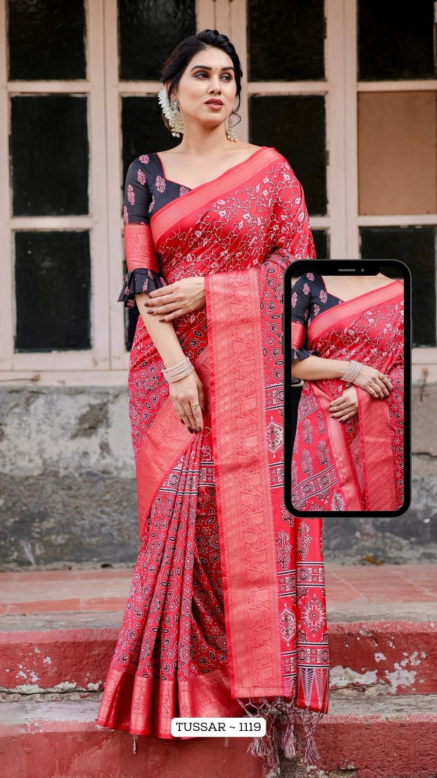 1119 Almaari Tussar Silk Sarees