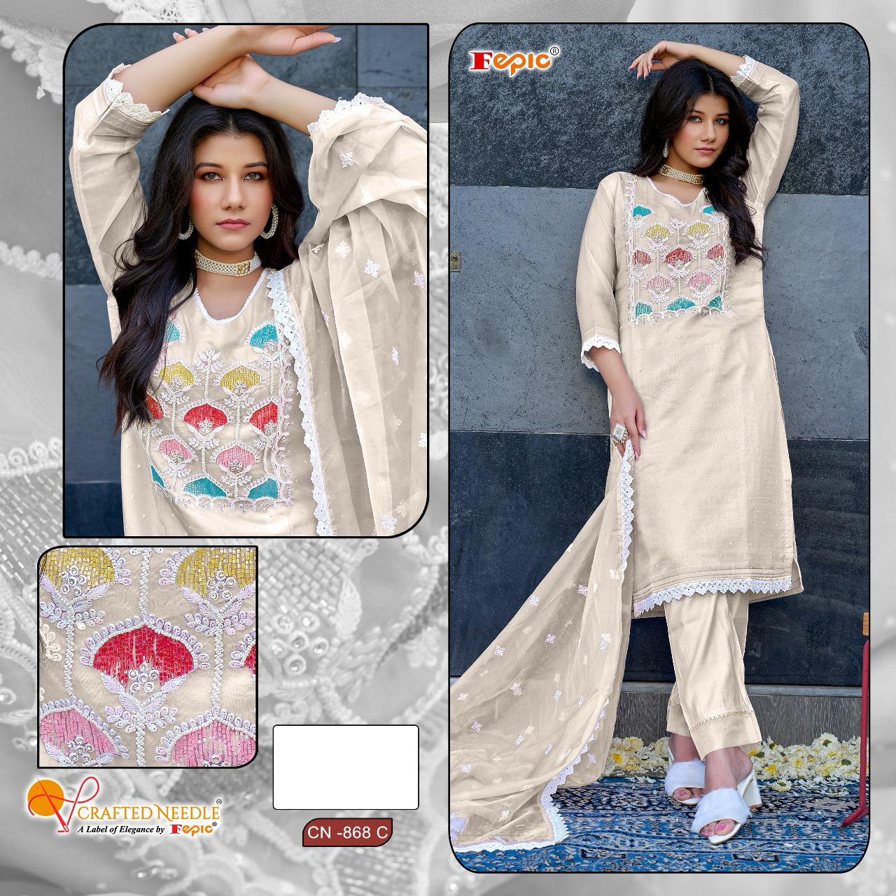 Cn-868-C Crafted Needle Pakistani Readymade Suits