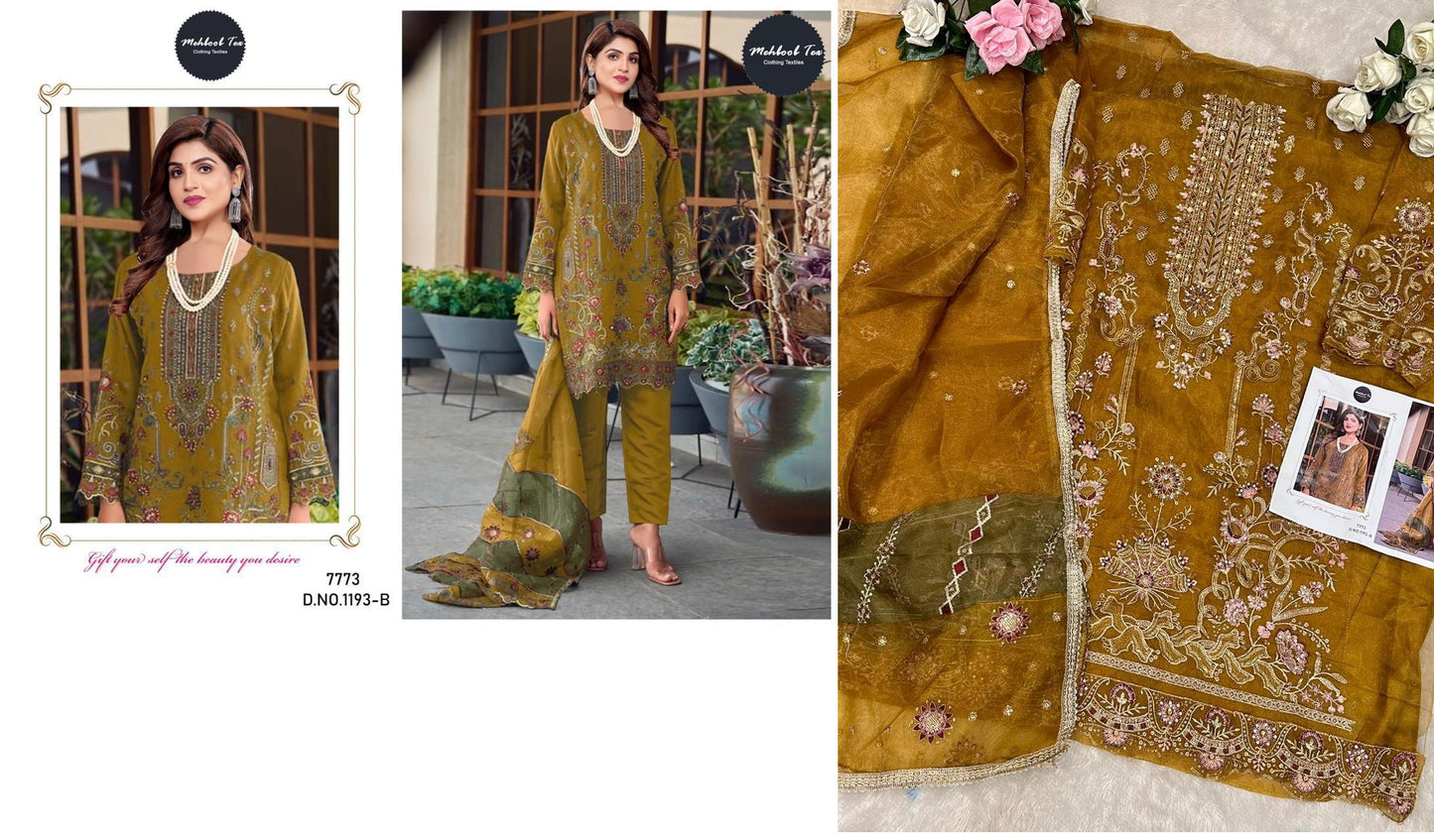 1193-B Mehboob Tex Pakistani Salwar Suits