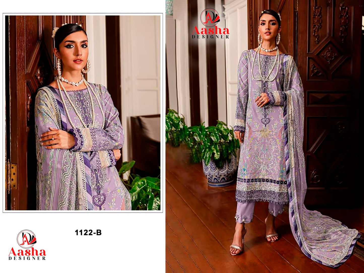 1122-B Queen Court Vol 8 Aasha Designer Printed Pakistani Patch Suits