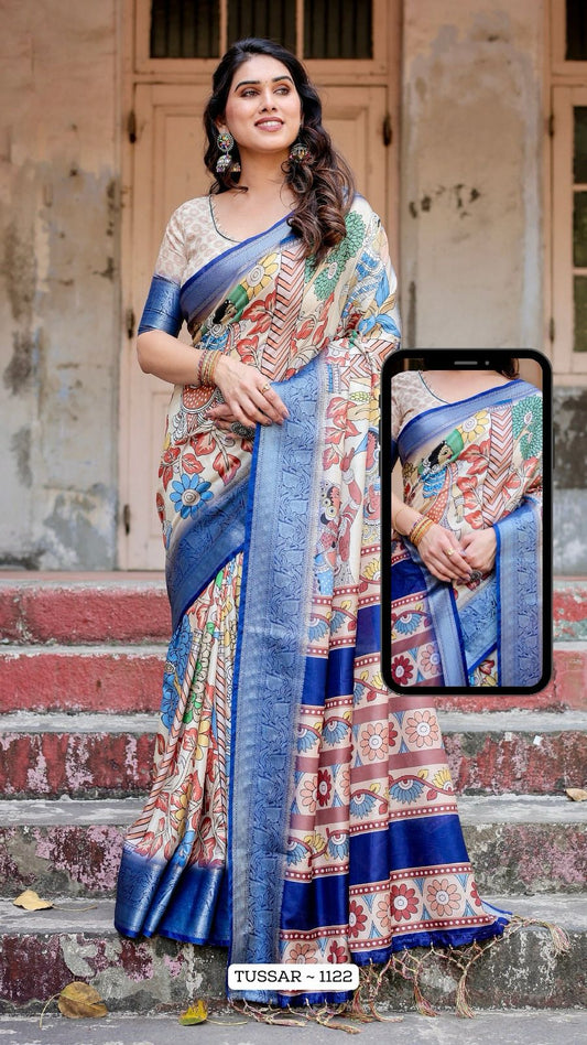 1122 Almaari Tussar Silk Sarees