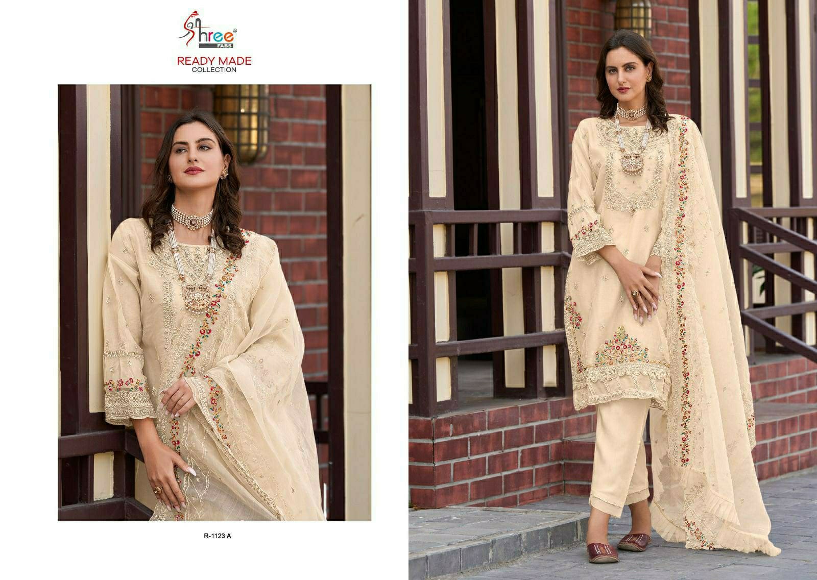 1123A Shree Fabs Organza Pakistani Readymade Suits