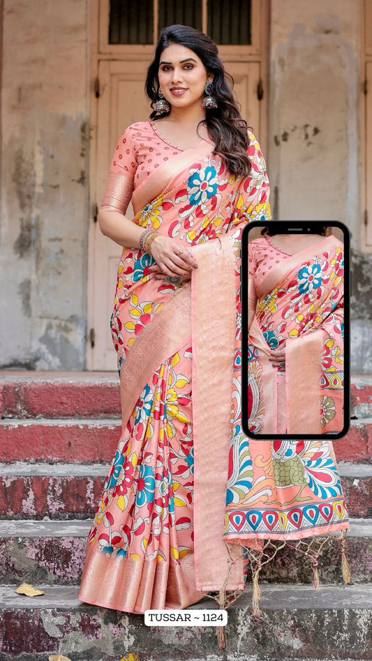 1124 Almaari Tussar Silk Sarees