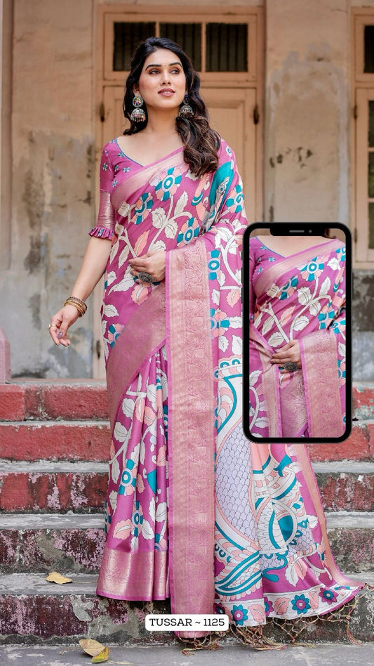 1125 Almaari Tussar Silk Sarees
