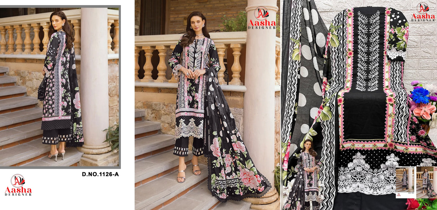 1126-A Aasha Designer Pakistani Patch Suits