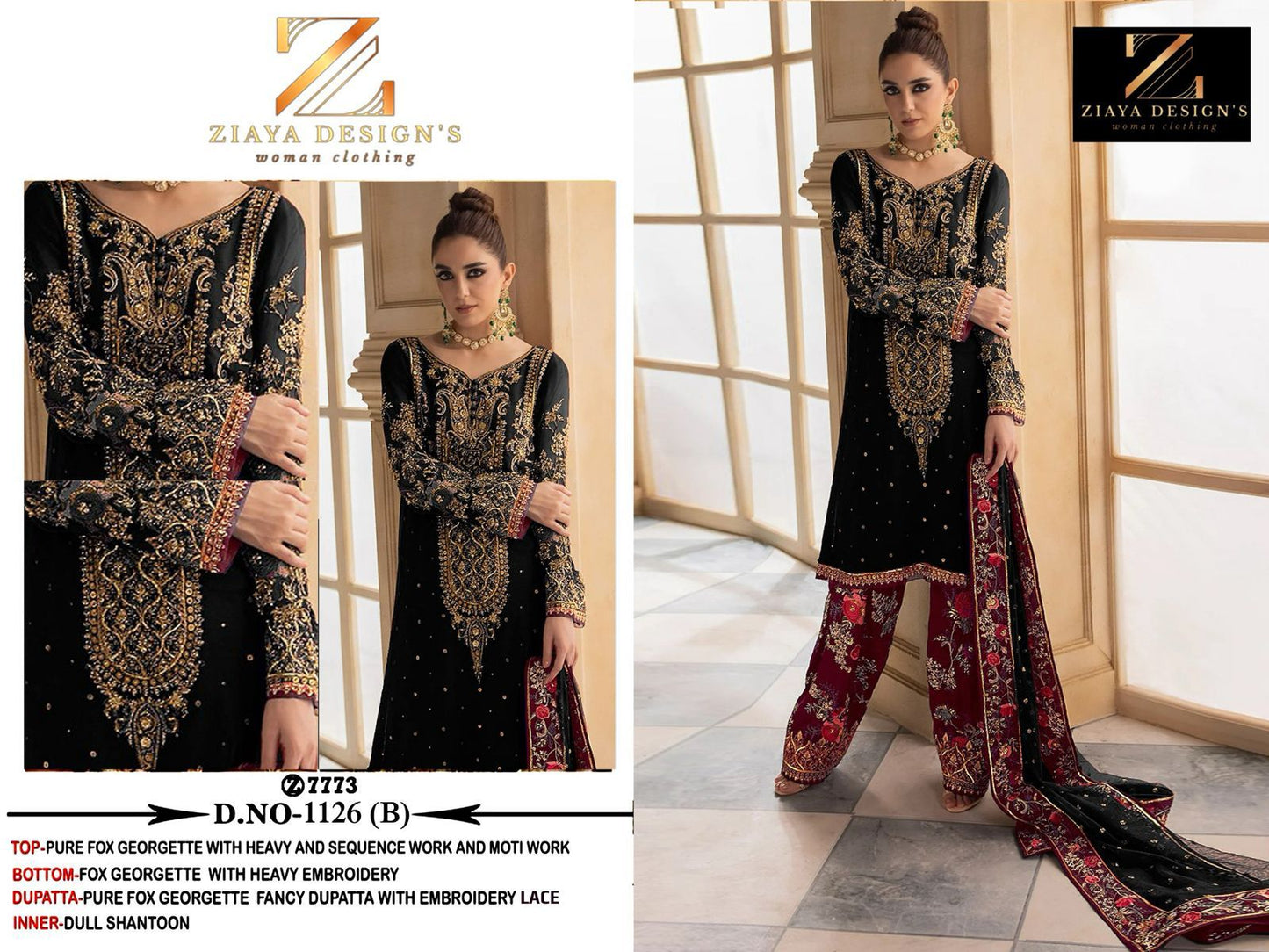 1126B Ziaya Design Sequence Work Pakistani Salwar Suits