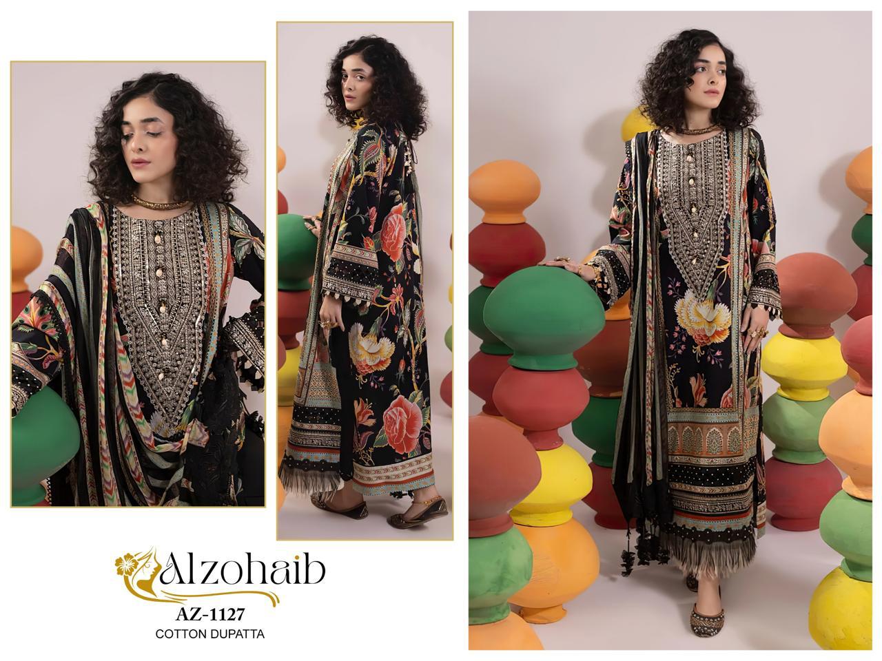 1127 Al Zohaib Pure Cotton Pakistani Salwar Suits